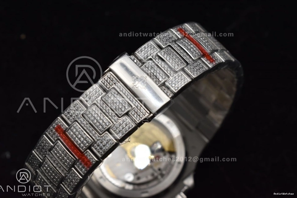 Dial A 5711 TWF Bracelet Diamonds Bezel Full on & 911 SoftTouch Diamonds Nautilus SS 0909